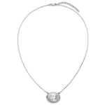 Sterling Silver RH-pl 20mm Oval Mom Epoxy Flower Locket with 2 in ext. Necklace - Product Photo