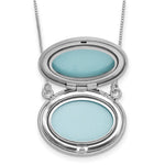 Sterling Silver RH-pl 20mm Oval Mom Epoxy Flower Locket with 2 in ext. Necklace - Product Photo