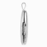 Sterling Silver RH-pl Brushed And Polished Miraculous Medal 20mm Oval Locket - Product Photo