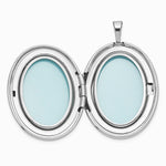 Sterling Silver RH-pl Brushed And Polished Miraculous Medal 20mm Oval Locket - Product Photo