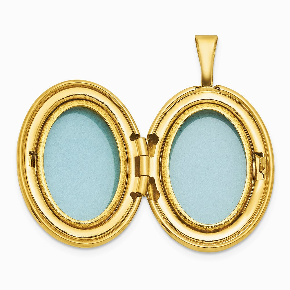 Sterling Silver Gold-plated Brushed And Polished Greek Key 19mm Oval Locket - Product Photo