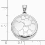 Sterling Silver RH-pl Brushed And Polished Multi Heart 20mm Round Locket - Product Photo