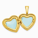 Sterling Silver Gold-plated Brushed And Polished Stars 12 mm Heart Locket - Product Photo