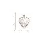 Sterling Silver Rhodium-plated 20mm Footprints Heart Locket - Product Photo