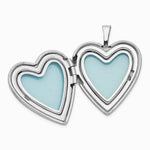 Sterling Silver RH-Pl. Satin Forever in My Heart Locket & Pendant Necklace Set - Product Photo