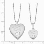Sterling Silver RH-Pl. Satin Forever in My Heart Locket & Pendant Necklace Set - Product Photo
