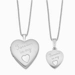 Sterling Silver RH-Pl. Satin Forever in My Heart Locket & Pendant Necklace Set - Product Photo