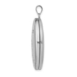 Sterling Silver Rhodium-plated & Diamond Footprints 34mm Oval Locket - Product Photo