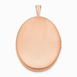 Sterling Silver Rose Gold-plated 26mm Leaf Border Oval Locket - Product Photo