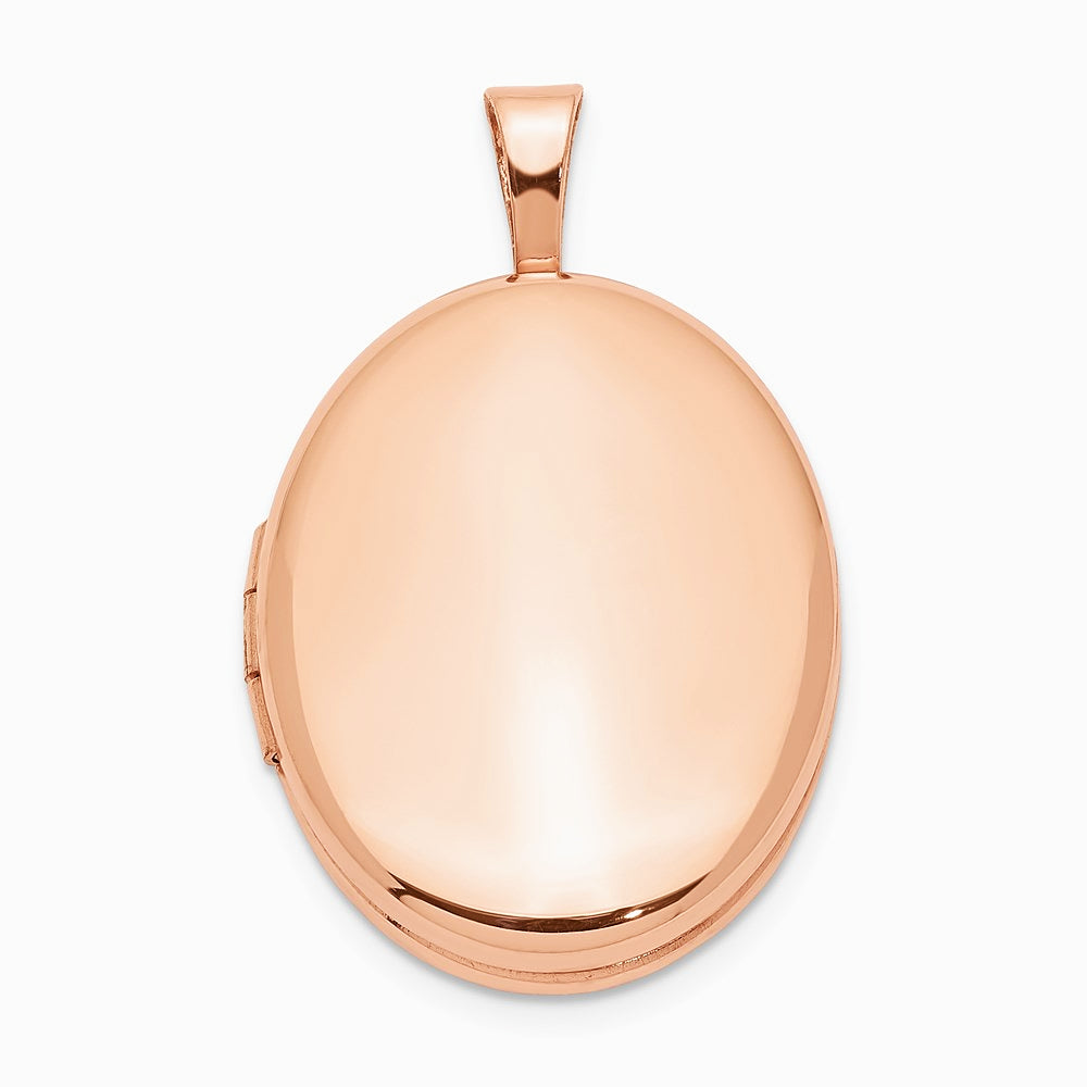 Sterling Silver Rose Gold-plated 20mm Polished Oval Locket - Product Photo