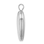 Sterling Silver RH-plated 24mm Diamond-Cut Footprints Ash Holder Heart Locket - Product Photo