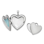 Sterling Silver RH-plated 24mm Diamond-Cut Footprints Ash Holder Heart Locket - Product Photo