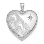 Sterling Silver RH-plated 24mm Diamond-Cut Footprints Ash Holder Heart Locket - Product Photo