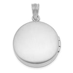 Sterling Silver Rhodium 20mm Grooved & Polished Pawprint Round Locket - Product Photo