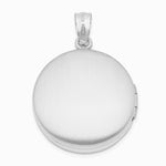 Sterling Silver Rh-pltd 20mm Diamond LOVE TO THE MOON Round Locket - Product Photo