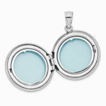 Sterling Silver Rh-pltd 20mm Diamond LOVE TO THE MOON Round Locket - Product Photo