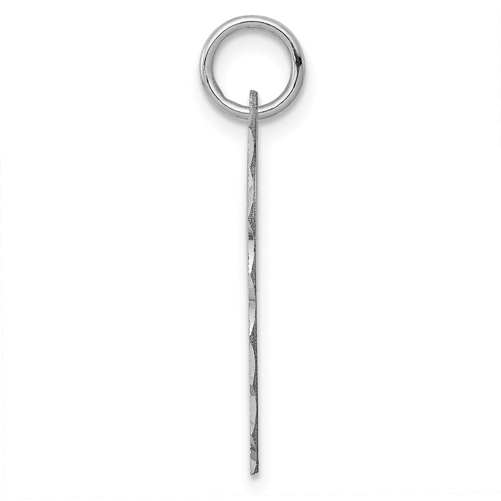 SS Rh-plt Engraveable Heart Patterned Polished Front/Satin Back Disc - Product Photo