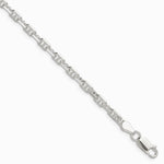 Sterling Silver Pol. and Diamond-Cut 3.75mm Mariner Link Chain Bracelet 7"-8" - Product Photo