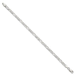 Sterling Silver 4.5mm Lightweight Flat Figaro Chain Bracelet 7"-9" - Product Photo