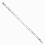 Sterling Silver 5.5mm Lightweight Flat Figaro Chain Bracelet 7"-9" - Product Photo