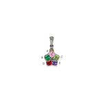 14K/Silver Two-Tone Sterling Silver Antiqued w/14K 5-stone w/Diamond Mothers Pen - Product Photo
