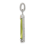 Sterling Silver & Vermeil Light Green CZ Pendant - Product Photo