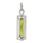 Sterling Silver & Vermeil Light Green CZ Pendant - Product Photo