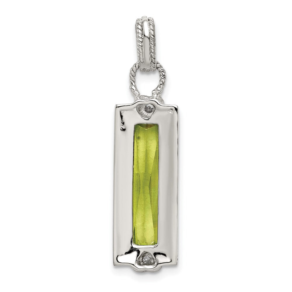 Sterling Silver & Vermeil Light Green CZ Pendant - Product Photo