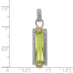 Sterling Silver & Vermeil Light Green CZ Pendant - Product Photo