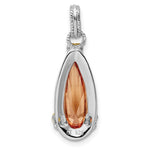 Sterling Silver & Vermeil Rhodium-plated Champagne CZ Pendant - Product Photo