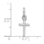 Sterling Silver Rhodium-plated Cross Charm - Product Photo