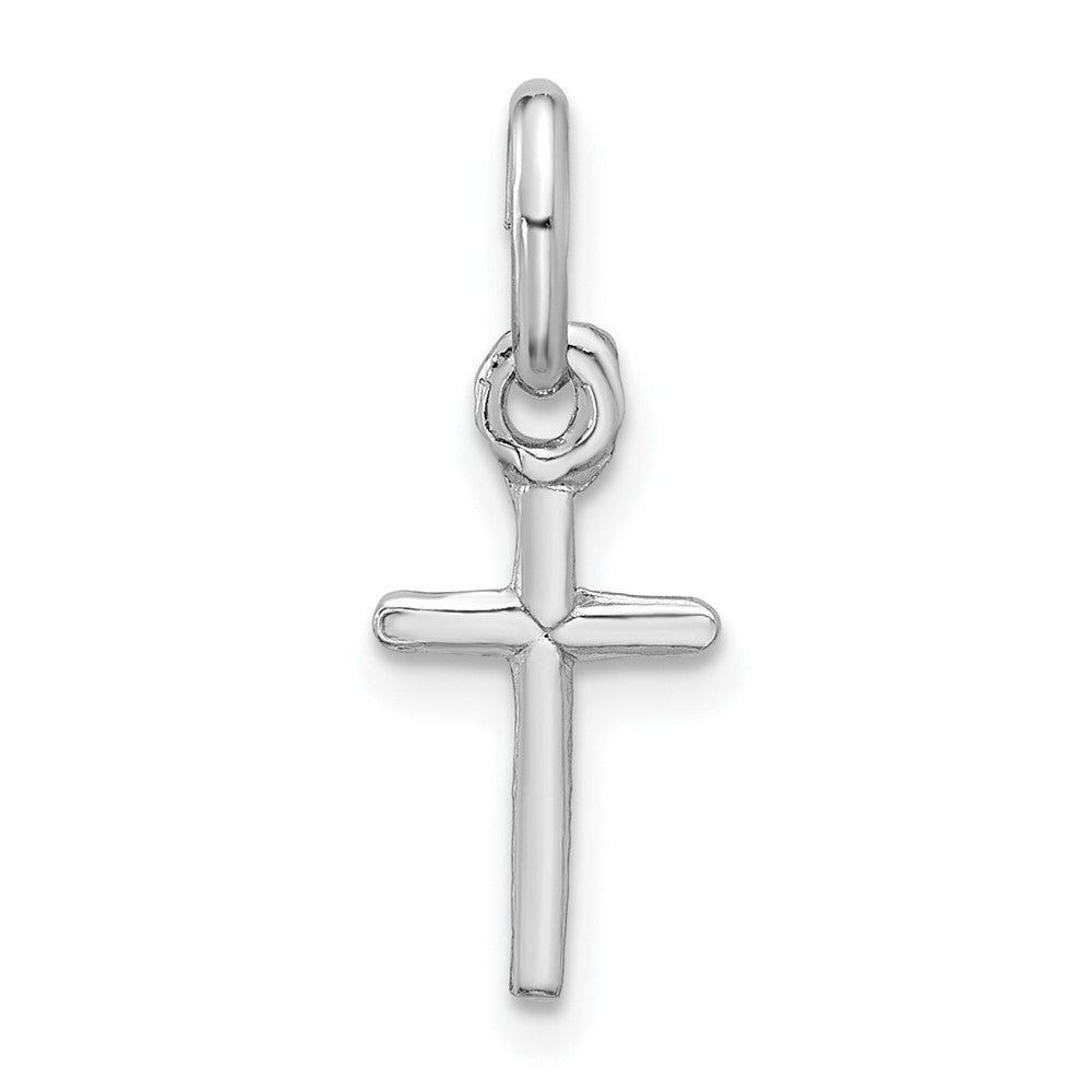 Sterling Silver Rhodium-plated Cross Charm - Product Photo
