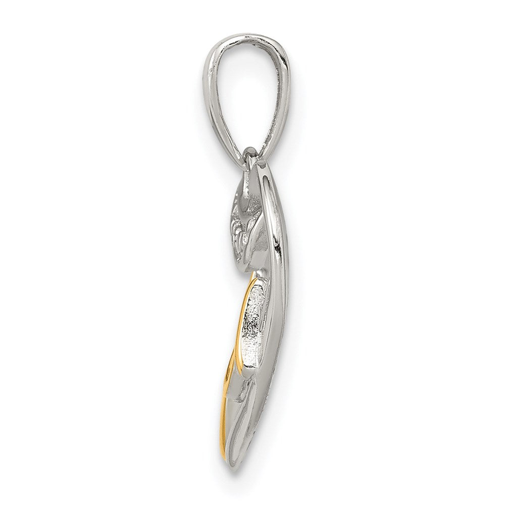 Sterling Silver Vermeil Diamond Mom Pendant - Product Photo