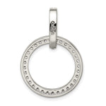Sterling Silver Rhodium-plated CZ Circle Pendant - Product Photo