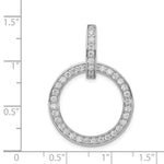 Sterling Silver Rhodium-plated CZ Circle Pendant - Product Photo