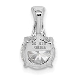 Sterling Silver Rhodium-plated CZ Pendant - Product Photo