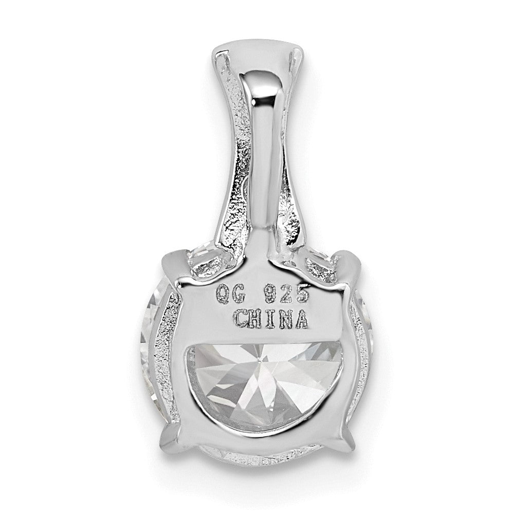 Sterling Silver Rhodium-plated CZ Pendant - Product Photo