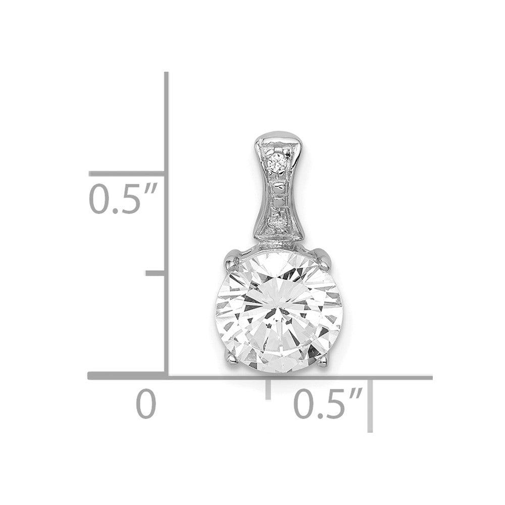 Sterling Silver Rhodium-plated CZ Pendant - Product Photo