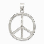 Sterling Silver Polished Peace Pendant - Product Photo