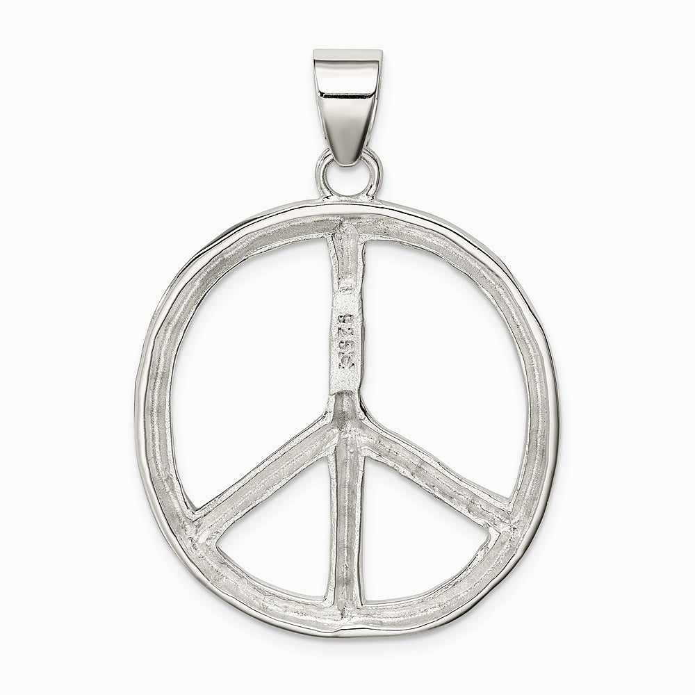 Sterling Silver Polished Peace Pendant - Product Photo
