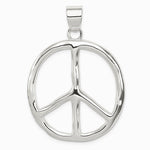 Sterling Silver Polished Peace Pendant - Product Photo