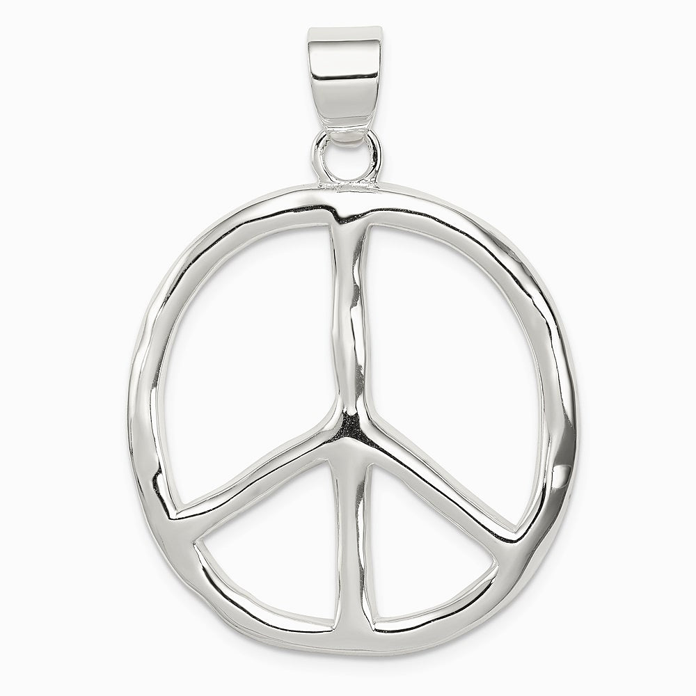Sterling Silver Polished Peace Pendant - Product Photo