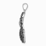Sterling Silver Rhodium-plated Black and White CZ Spider Pendant - Product Photo