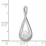 Sterling Silver Rhodium-plated CZ Tear Drop Pendant - Product Photo