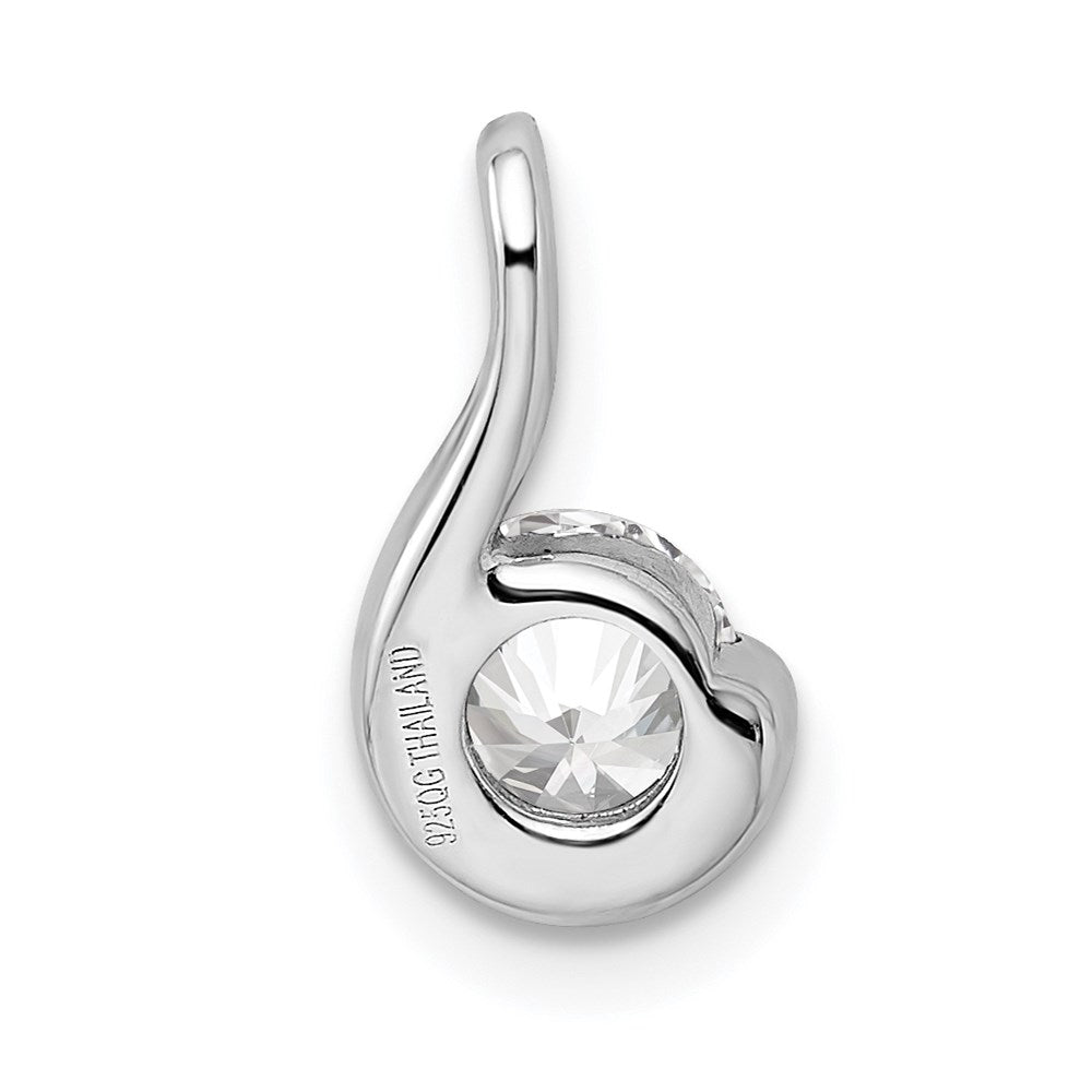 Sterling Silver Rhodium Plated CZ Pendant - Product Photo