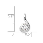 Sterling Silver Rhodium Plated CZ Pendant - Product Photo
