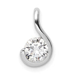 Sterling Silver Rhodium Plated CZ Pendant - Product Photo