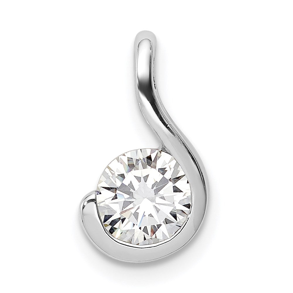 Sterling Silver Rhodium Plated CZ Pendant - Product Photo