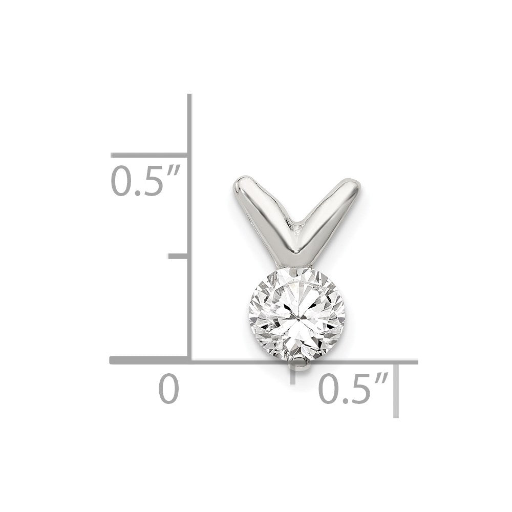 Sterling Silver CZ Pendant Chain Slide - Product Photo