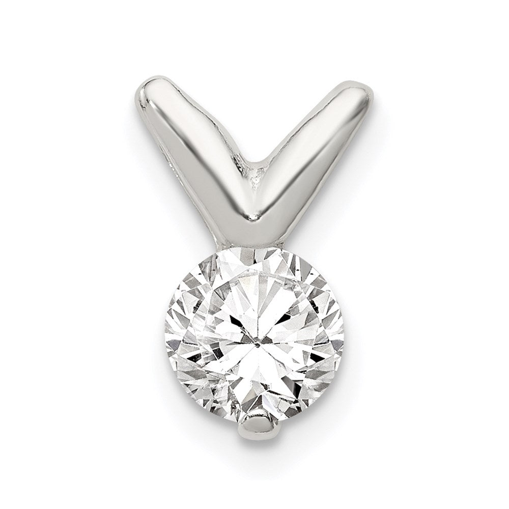 Sterling Silver CZ Pendant Chain Slide - Product Photo